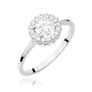 Pierścionek W0572 Biały Szafir 0,60ct białe złoto