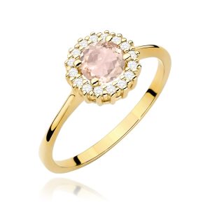 Pierścionek W0572 Morganit 0,40ct żółte złoto