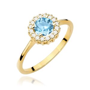 Pierścionek W0572 Topaz Swiss 0,50ct żółte złoto