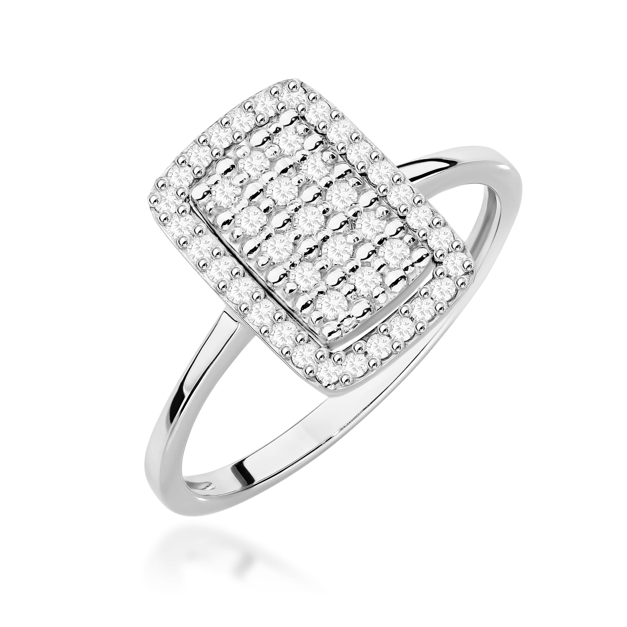 Pierścionek W0573 z diamentami białe złoto