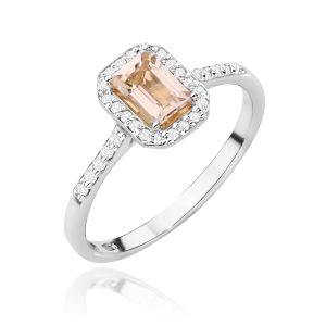 Pierścionek W0575 Morganit 0,60ct białe złoto