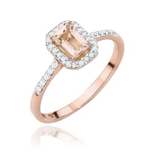 Pierścionek W0575 Morganit 0,60ct różowe złoto