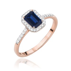 Pierścionek W0575 Szafir 0,60ct różowe złoto