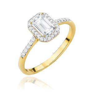 Pierścionek W0575 Diament laboratoryjny 0,60ct żółte złoto