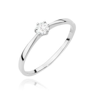 Pierścionek W0579 Diament 0,15ct białe złoto