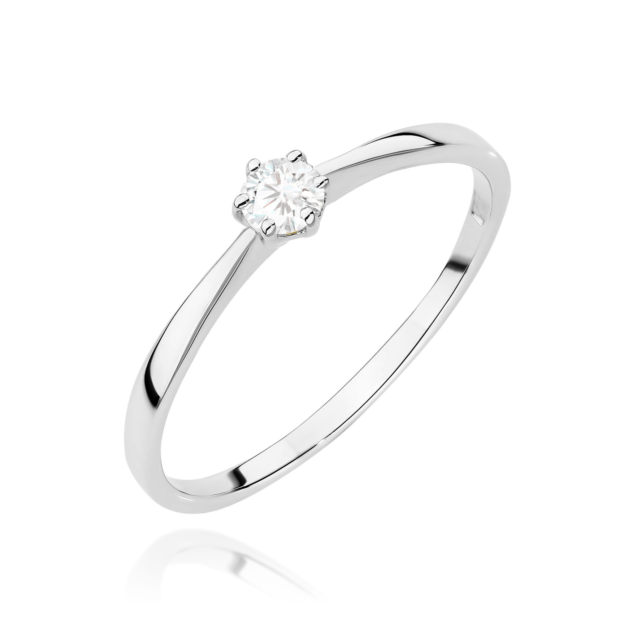 Pierścionek W0579 Diament Laboratoryjny 0,10ct białe złoto