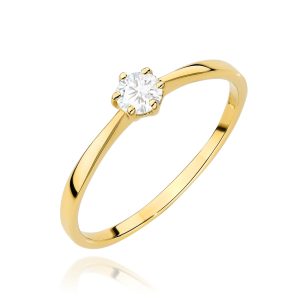 Pierścionek W0579 Diament laboratoryjny 0,20ct żółte złoto