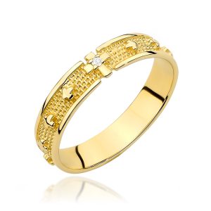 Pierścionek W0580 Diament 0,0086ct żółte złoto