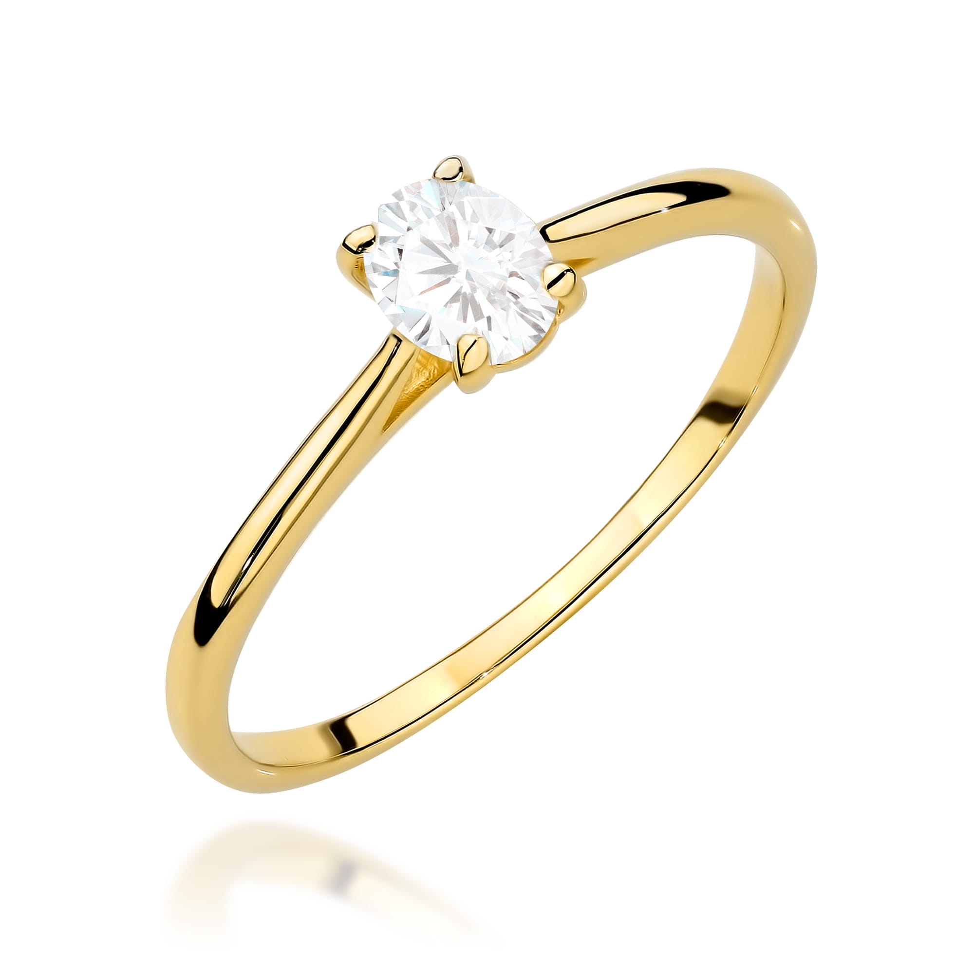 Pierścionek W0581 Diament Laboratoryjny 0,30ct żółte złoto
