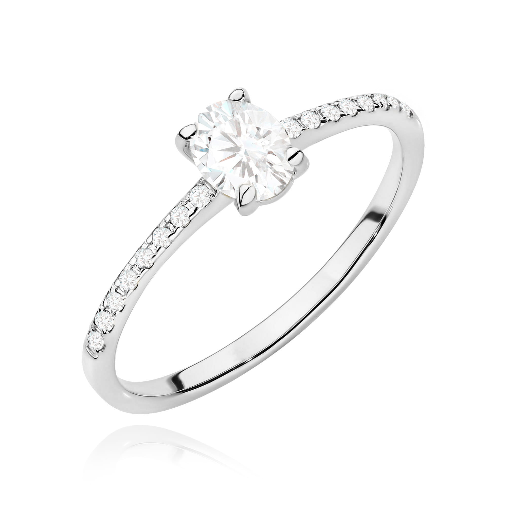 Pierścionek W0582 diament laboratoryjny 0,30ct białe złoto