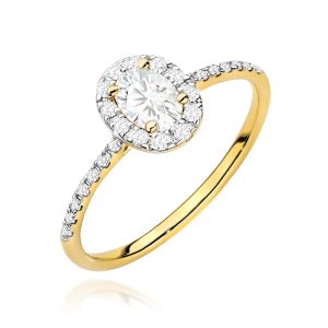 Pierścionek W0584 Diament Laboratoryjny 0,30ct żółte złoto