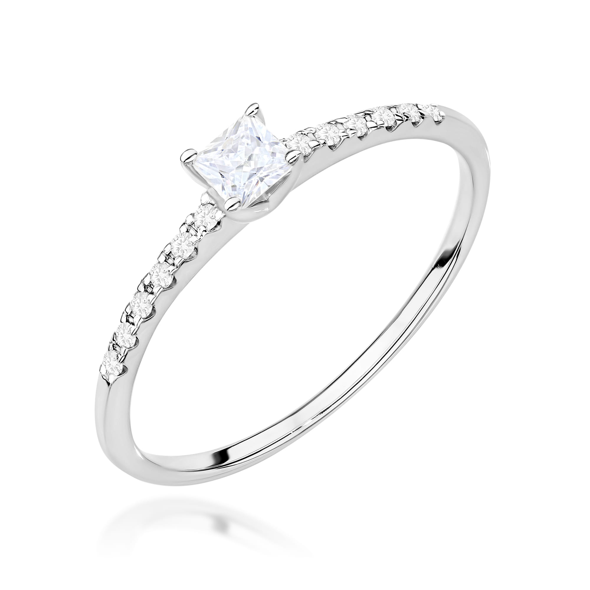 Pierścionek W0588 Diament 0,15ct białe złoto