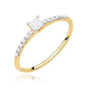 Pierścionek W0588 Diament Laboratoryjny 0,15ct żółte złoto