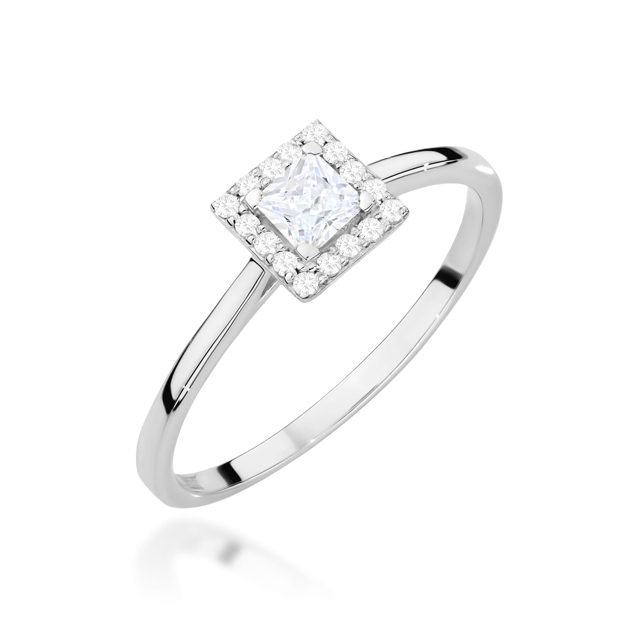 Pierścionek W0590 Diament 0,15ct białe złoto