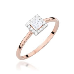 Pierścionek W0590 Diament Laboratoryjny 0,23ct różowe złoto