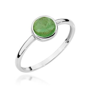 Pierścionek W0598 Zielony Turmalin 1,00ct białe złoto