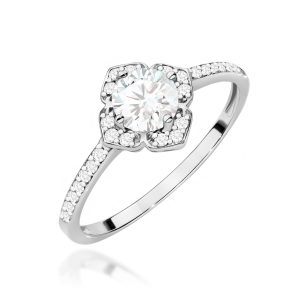 Pierścionek W0603 Białym Szafir 0,60ct białe złoto