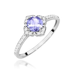 Pierścionek W0603 Tanzanit 0,50ct białe złoto