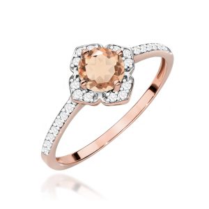 Pierścionek W0603 Morganit 0,40ct różowe złoto