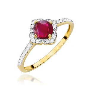 Pierścionek W0603 Rubin 0,60ct żółte złoto