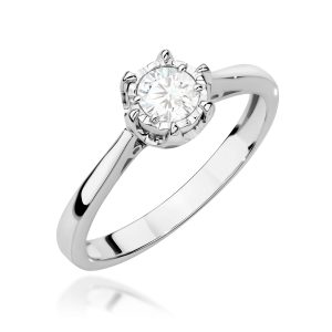 Pierścionek W0605 Diament Laboratoryjny 0,30ct białe złoto