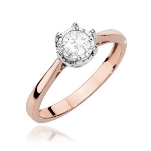 Pierścionek W0605 Diament 0,30ct różowe złoto
