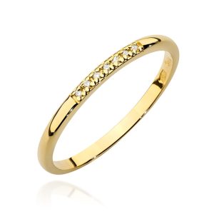 Pierścionek W0607 z diamentami żółte złoto