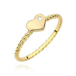 Pierścionek W0610 Diament 0,03ct żółte złoto