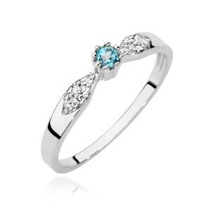 Pierścionek W0613 Topaz Swiss 0,15ct białe złoto