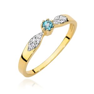 Pierścionek W0613 Topaz Swiss 0,15ct żółte złoto