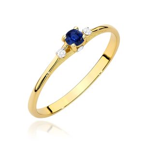Pierścionek W0614 Szafir 0,15ct zółte złoto