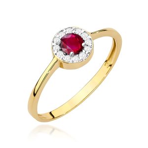 Pierścionek W0616 Rubin 0,30ct żółte złoto