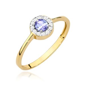 Pierścionek W0616 Tanzanit 0,35ct żółte złoto
