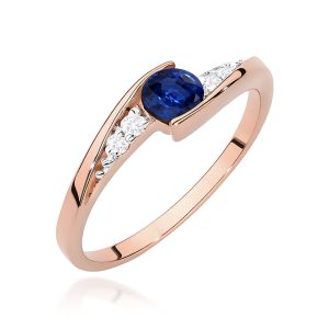 Pierścionek W0618 Szafir 0,30ct różowe złoto