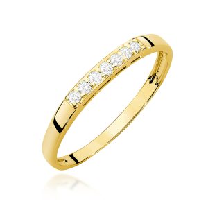 Pierścionek W0619 z diamentami żółte złoto