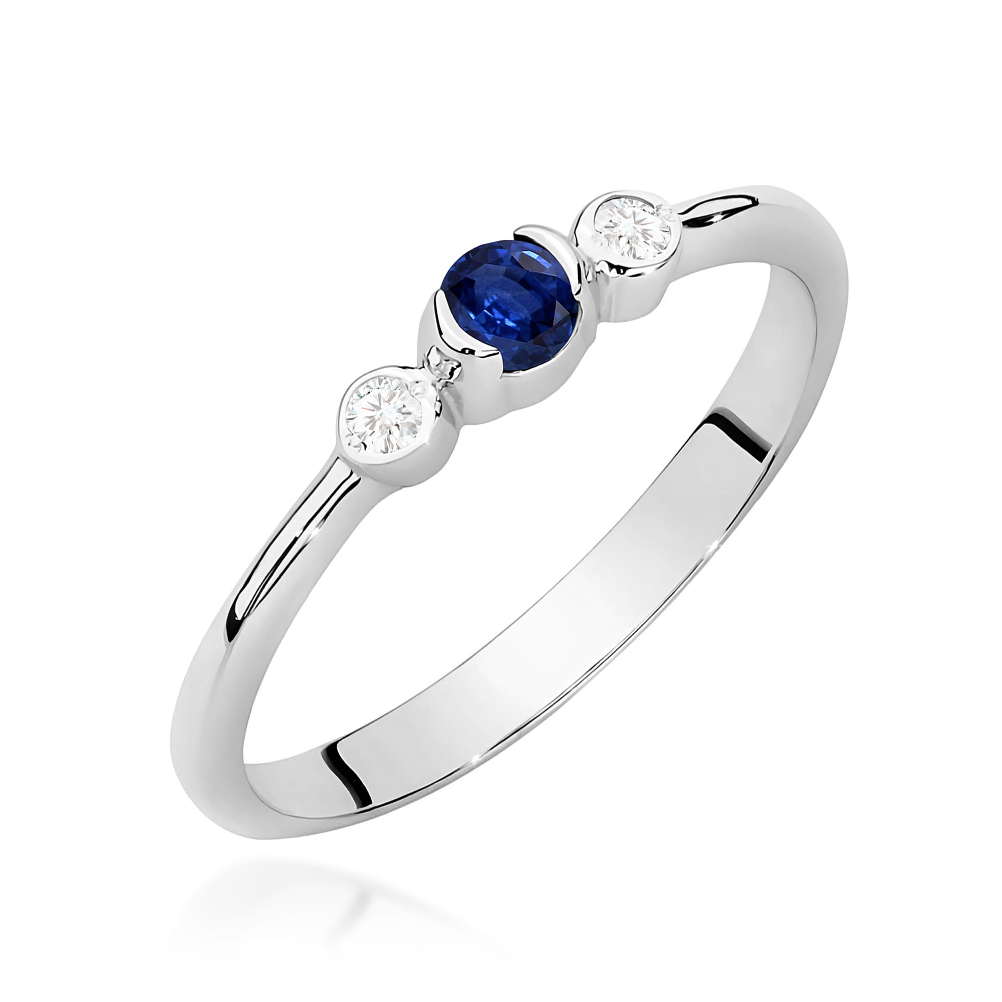 Pierścionek W0620 Szafir 0,15ct białe złoto