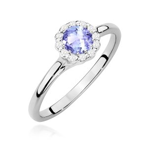 Pierścionek W0622 Tanzanit 0,50ct białe złoto