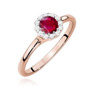 Pierścionek W0622 Rubin 0,60ct różowe złoto