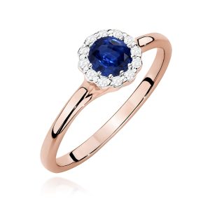 Pierścionek W0622 Szafir 0,50ct różowe złoto