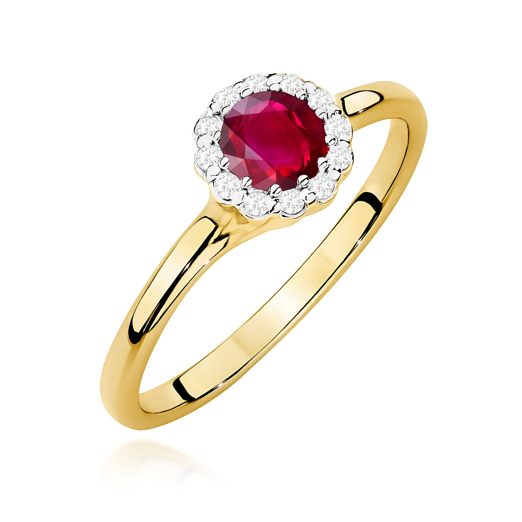 Pierścionek W0622 Rubin 0,60ct żółte złoto