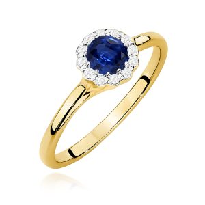 Pierścionek W0622 Szafir 0,50ct żółte złoto