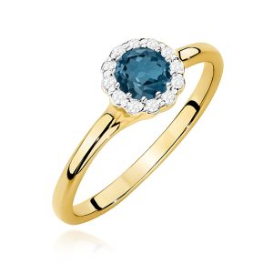 Pierścionek W0622 Topaz London Blue 0,50ct żółte złoto