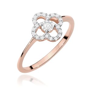 Pierścionek W0627 Diament 0,03ct różowe złoto