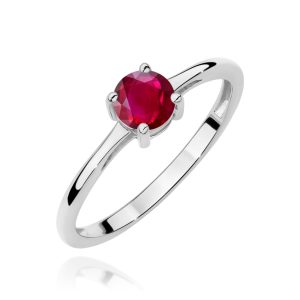 Pierścionek W0656 Rubin 0,60ct białe złoto