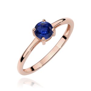 Pierścionek W0656 Szafir 0,50ct różowe złoto