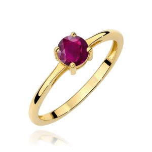 Pierścionek W0656 Rodolit 0,60ct żółte złoto