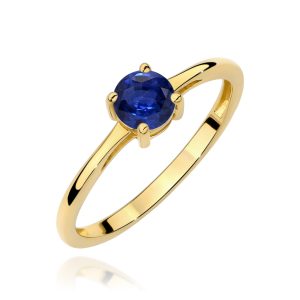 Pierścionek W0656 Szafir 0,50ct żółte złoto