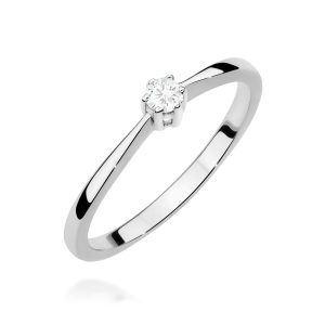 Pierścionek W0675 Diament 0,10ct białe złoto