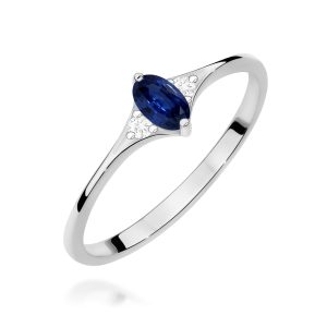 Pierścionek W0681 Szafir 0,30ct białe złoto