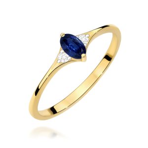 Pierścionek W0681 Szafir 0,30ct żółte złoto